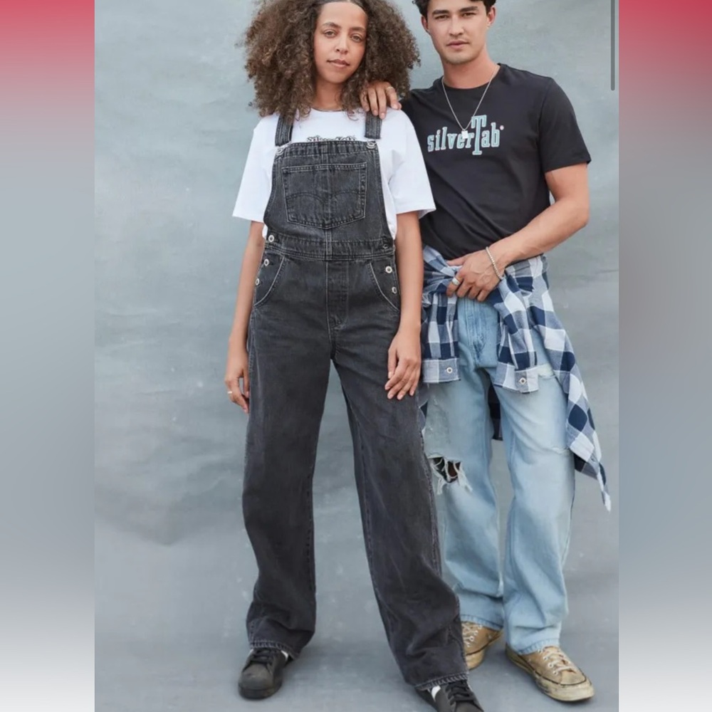 Levis Silvertab Black Denim Overalls